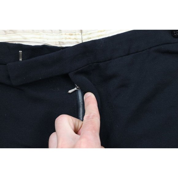 Vintage 40s Mens 34x32 Olympic Stretch Wool Stirrup Skiing Pants Black Italy - Picture 6 of 12